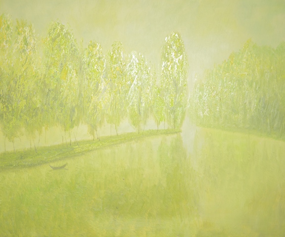 Tranh Sơn Dầu Sông Buồn